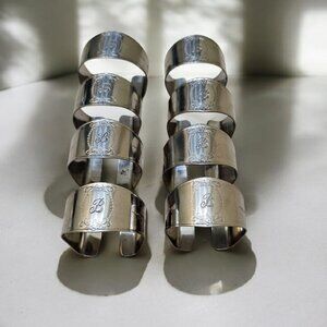 Vintage Silver and Gold Engraved "B" Napkin Rings